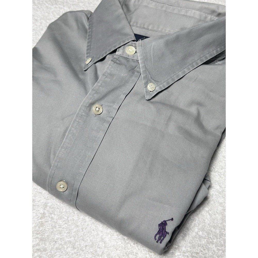 Ralph Lauren Blaire Shirt XL Gray Baggy Oversized Crisp MINT VINTAGE